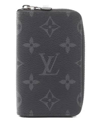 Pre-owned Louis Vuitton 2010 Monogram Eclipse Wallet In Gray