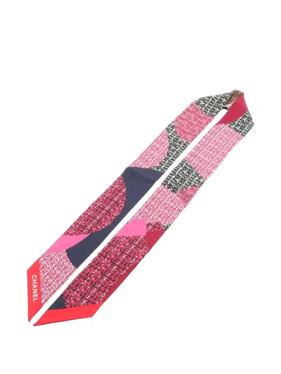 Pre-owned Chanel 1986-1988 Coco Mark Scarf In Pink