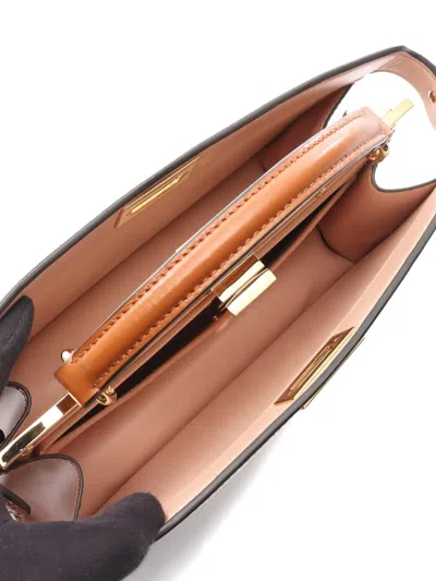 Pre-owned Fendi 2010s Peekaboo Iseeu East-west Tote Bag In Brown