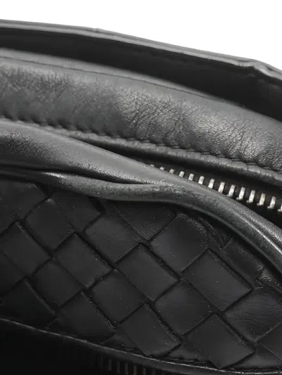 Pre-owned Bottega Veneta 2000s Intrecciato-leather Belt Bag In Black