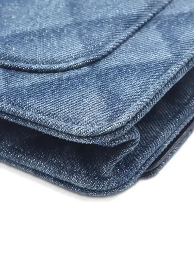 Pre-owned Chanel 2021 Small Wallet On Chain Shoulder Bag In Blue