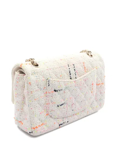 Pre-owned Chanel 2021 Tweed Flap Shoulder Bag In Neutral