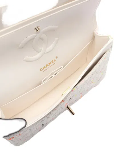 Pre-owned Chanel 2021 Tweed Flap Shoulder Bag In Neutral