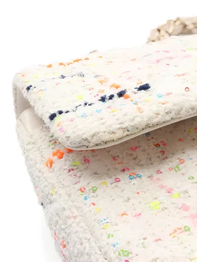 Pre-owned Chanel 2021 Tweed Flap Shoulder Bag In Neutral