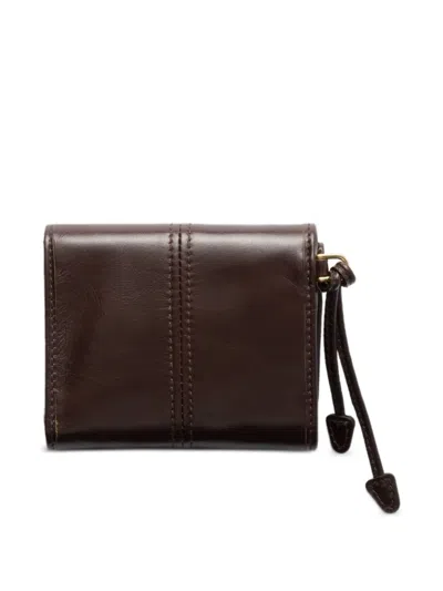 Prada Small Snap-closure Leather Wallet In Brown