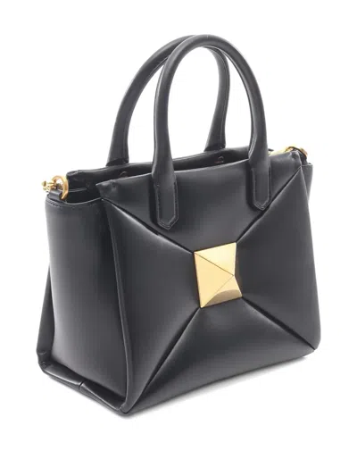 Pre-owned Valentino Garavani Rockstud 2way Leather Cross Body Bag In Black