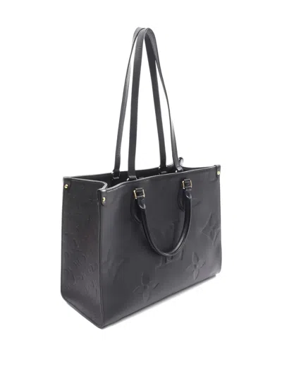 Pre-owned Louis Vuitton 2021s Mm On-the-go Leather Tote Bag In Black