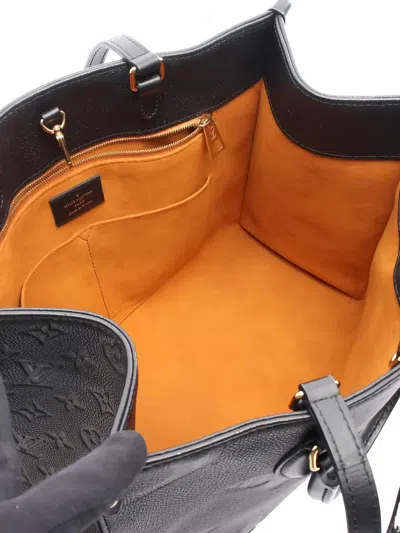 Pre-owned Louis Vuitton 2021s Mm On-the-go Leather Tote Bag In Black