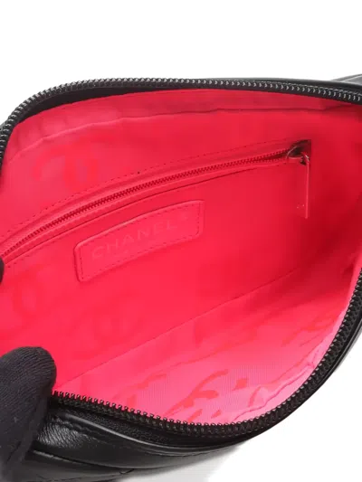 Pre-owned Chanel 2003-2004 Cambon Line Quilted Leather Shoulder Bag In Black