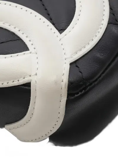 Pre-owned Chanel 2003-2004 Cambon Line Quilted Leather Shoulder Bag In Black
