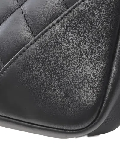 Pre-owned Chanel 2003-2004 Cambon Line Quilted Leather Shoulder Bag In Black