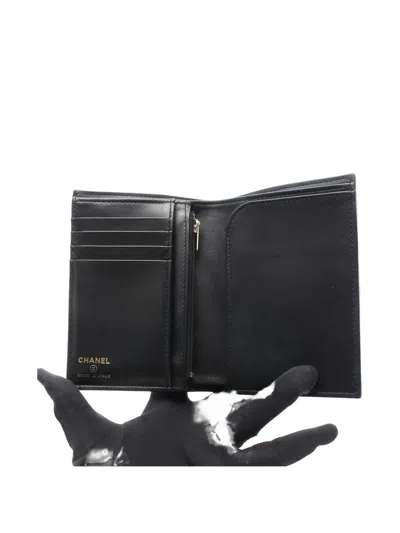 Pre-owned Chanel 2021 Coco Mark Bi-fold Wallet In Black