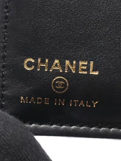 Pre-owned Chanel 2021 Coco Mark Bi-fold Wallet In Black