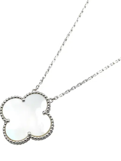 Pre-owned Van Cleef & Arpels Magic Alhambra Mother-of-pearl Necklace In Silver