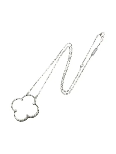 Pre-owned Van Cleef & Arpels Magic Alhambra Mother-of-pearl Necklace In Silver