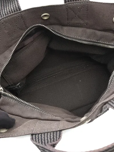 Pre-owned Hermes 2000s Pm Yale Line Canvas Tote Bag In Gray