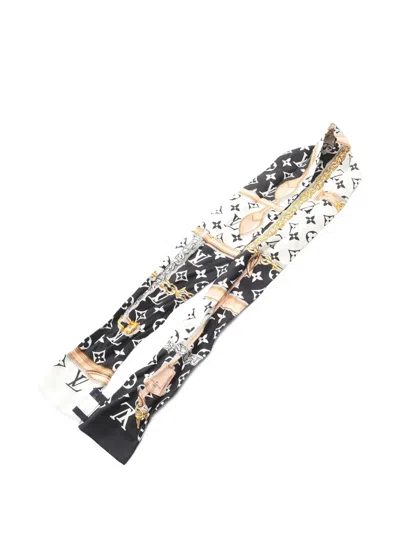Pre-owned Louis Vuitton 2021 Monogram Silk Scarf In Black