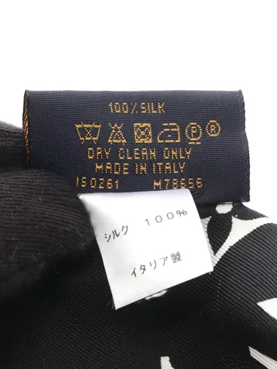 Pre-owned Louis Vuitton 2021 Monogram Silk Scarf In Black