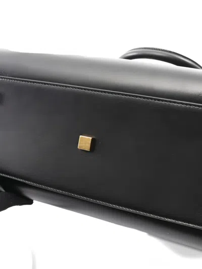 Pre-owned Saint Laurent 2010 Uptown Leather Tote Bag In Black