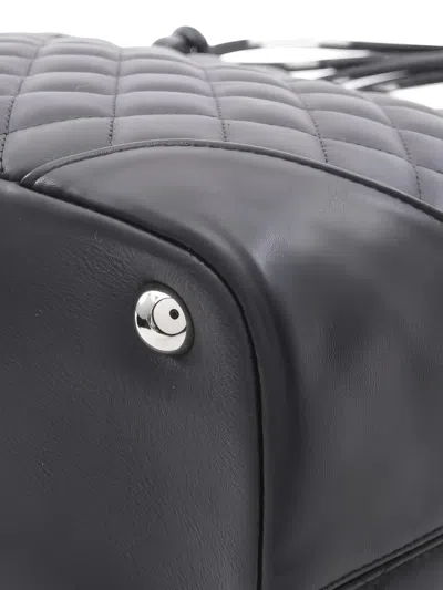 Pre-owned Chanel 2010-2011 Cambon Line Quilted Logo Tote Bag In Black