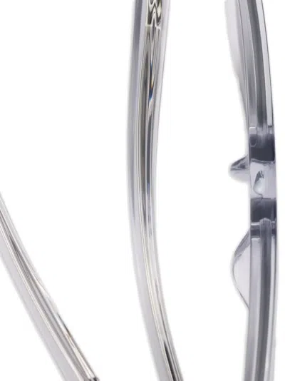 Prada Logo-print Rectangle-frame Sunglasses In Silver