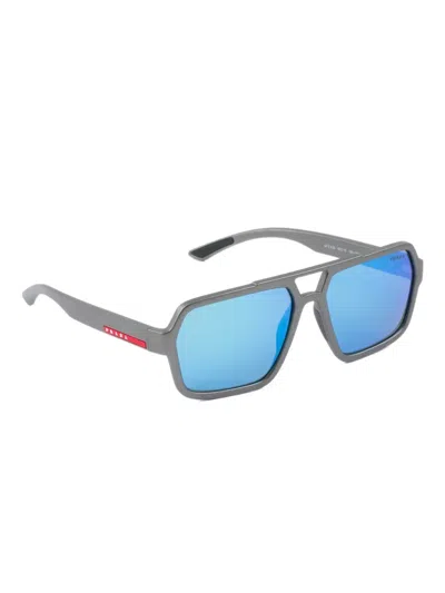 Prada Linea Rossa Rectangle-frame Sunglasses In Black