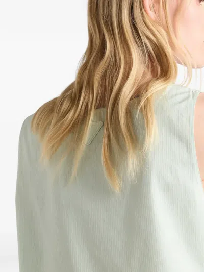 Prada Button Pocket Mini Dress In Blue