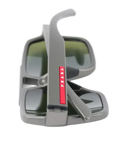 Prada Linea Rossa Rectangle-frame Sunglasses In Black