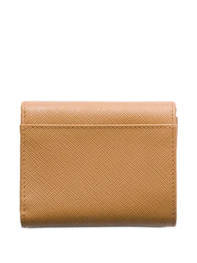 Prada Triangle-logo Saffiano Leather Wallet In Neutral