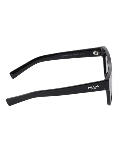 Prada Logo-print Rectangle-frame Sunglasses In Black