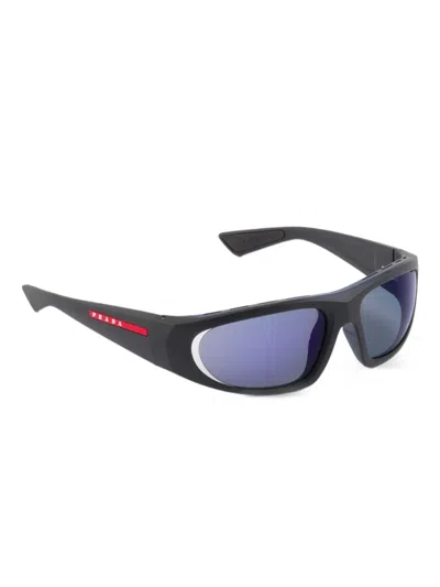 Prada Linea Rossa Rectangle-frame Sunglasses In Black