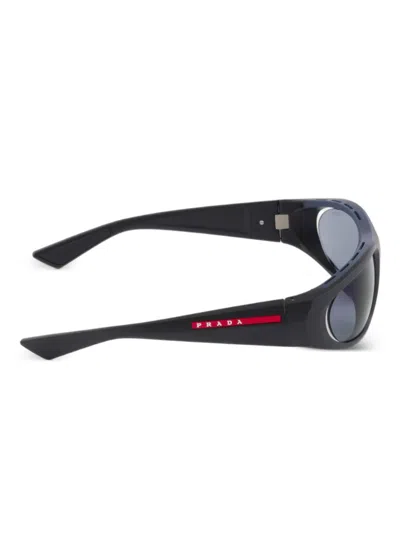 Prada Linea Rossa Rectangle-frame Sunglasses In Black