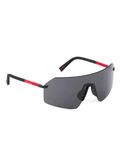 Prada Linea Rossa Metal-frame Sunglasses In Gray