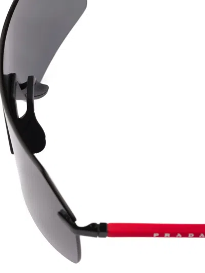 Prada Linea Rossa Metal-frame Sunglasses In Gray