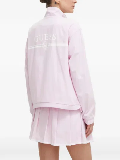 Guess Usa Zip-up Lightweight Jacket In Pink