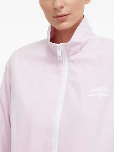 Guess Usa Zip-up Lightweight Jacket In Pink