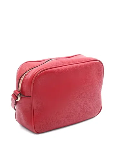 Pre-owned Gucci 2000s Interlocking G Leather Shoulder Bag In Red