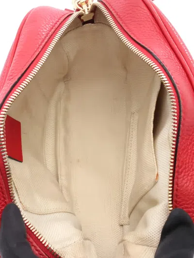 Pre-owned Gucci 2000s Interlocking G Leather Shoulder Bag In Red