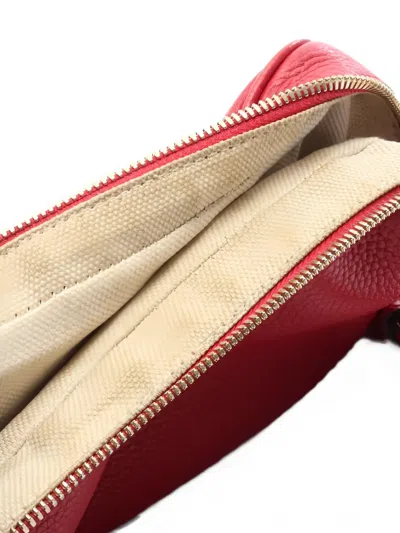 Pre-owned Gucci 2000s Interlocking G Leather Shoulder Bag In Red