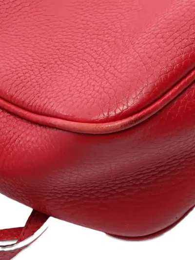 Pre-owned Gucci 2000s Interlocking G Leather Shoulder Bag In Red