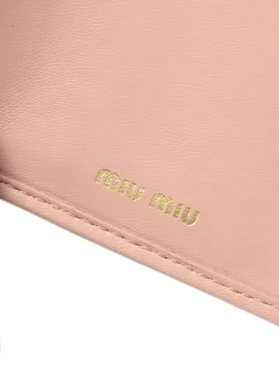 Pre-owned Miu Miu 2010s Matelasse Leather Wallet In Pink