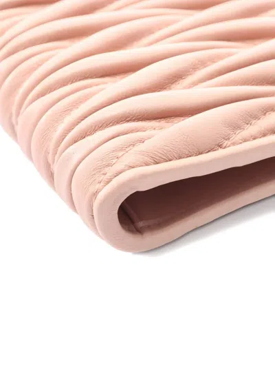Pre-owned Miu Miu 2010s Matelasse Leather Wallet In Pink