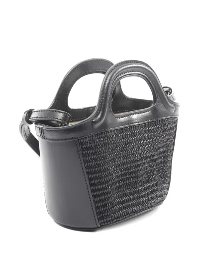 Pre-owned Marni 2010s Tropicalia Raffia Micro Tote Bag In Black