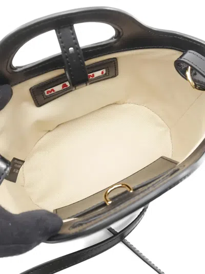 Pre-owned Marni 2010s Tropicalia Raffia Micro Tote Bag In Black