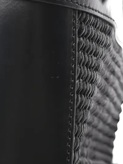 Pre-owned Marni 2010s Tropicalia Raffia Micro Tote Bag In Black