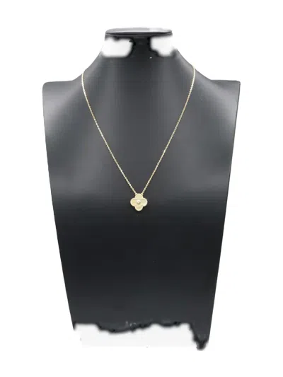 Pre-owned Van Cleef & Arpels 2010s 18k Yellow Gold Alhambra Diamond And Pearl Necklace