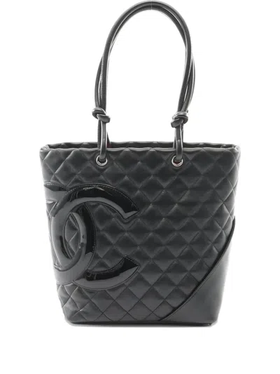 Pre-owned Chanel 2005-2006 Medium Cambon Tote Bag In Black