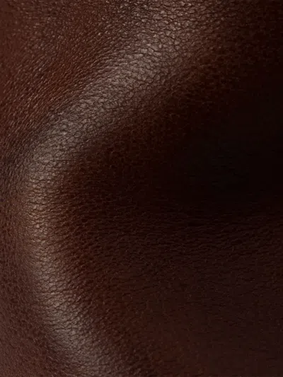 Prada Mens Leather Boots Round Toe Design In Brown