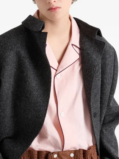 Prada Elasticated Button Mini Skirt In Brown