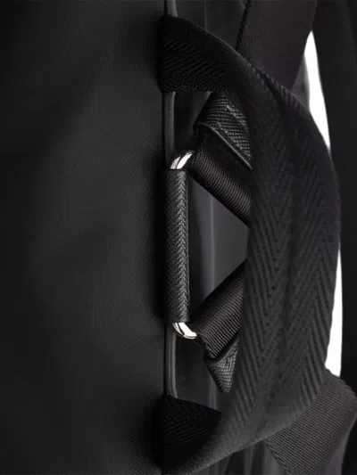Prada Zipper Logo-detail Backpack In Black
